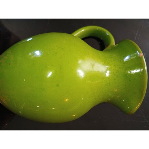 Handcrafted 4 in Tall Italian Green Ceramic Pitcher Vase Small Rustic Decorative - Picture 7 of 7